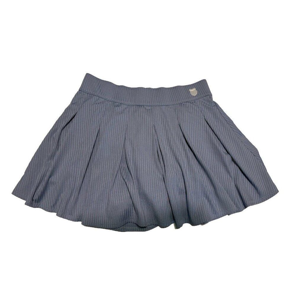 K-Swiss Small Ruffle Tennis Pickleball Golf Skort Stretch Blue ribbed Pull On